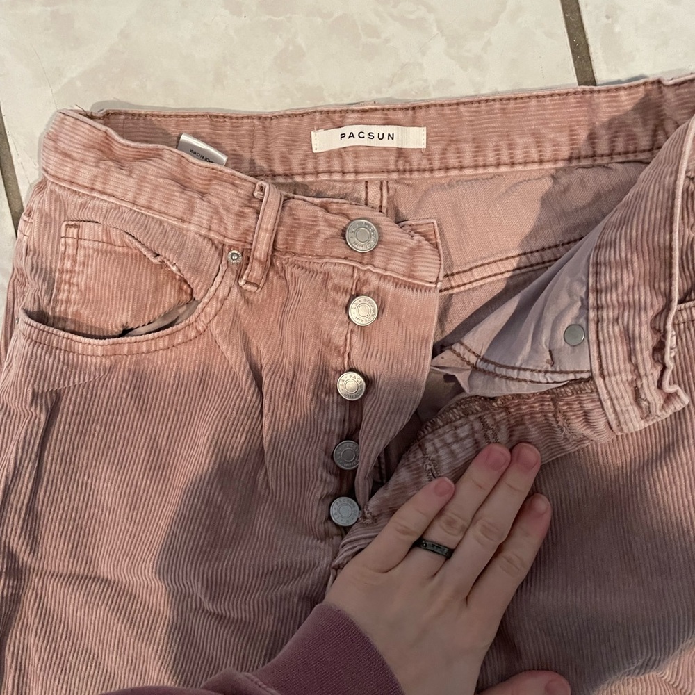 pink maeve taupe pacsun corduroys